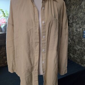 SHEIN Light Tan Button Down Shirt